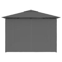 Tuinpaviljoen met gordijnen 4x3 m antraciet - thumbnail