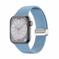 Siliconen bandje - Folding Buckle - Blauw - Geschikt voor Apple Watch 44mm / 45mm / 46mm / 49mm - thumbnail
