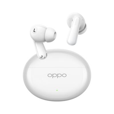 OPPO Enco Air4 Draadloze hoofdtelefoon met surround sound, actieve ruisonderdrukking, 12 uur batterijduur, lage latentie voor gaming en weerstand, IP55, wit