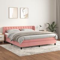Boxspring met matras fluweel roze 180x200 cm - thumbnail