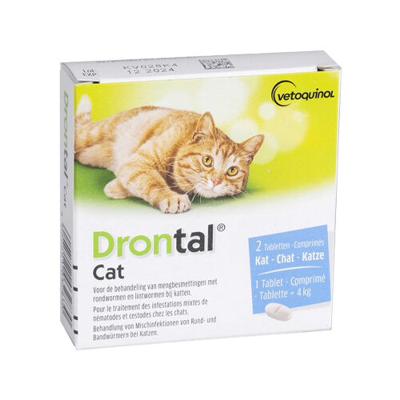 Drontal Cat ontwormingsmiddel kat 2 tabletten Drontal Cat ontwormingsmiddel kat 2 tabletten