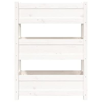 VidaXL Plantenbak 77x25x104,5 cm massief grenenhout wit