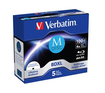 Verbatim 43834 M-Disc Blu-ray 100 GB 1 stuk(s) Jewelcase Bedrukbaar