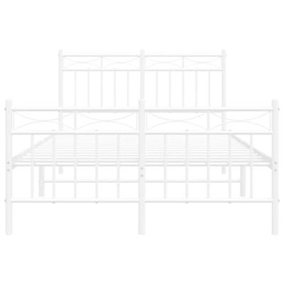 Bedframe met hoofd- en voeteneinde metaal wit 120 x 190 cm - thumbnail