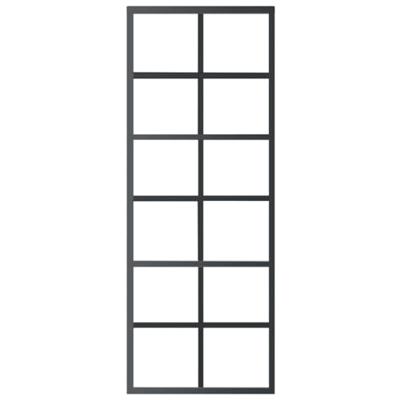 Schuifdeur 76x205 cm ESG-glas en aluminium zwart - thumbnail