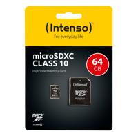 Intenso High Performance microSDXC-kaart 64 GB Class 10 Incl. SD-adapter - thumbnail