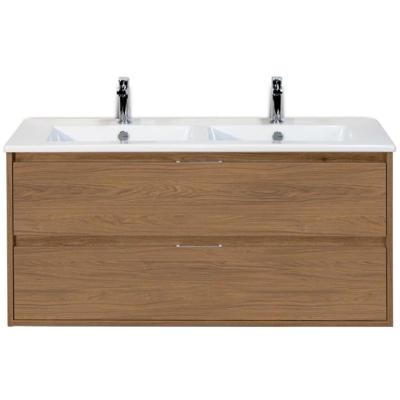 Porto Badmeubelset 120 cm - 2 Laden Honey - Keramische Wastafel Wit Slim