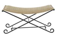 Kruk DKD Home Decor Zwart Metaal Lichtbruin Rotan (94 x 49 x 44 cm) - thumbnail