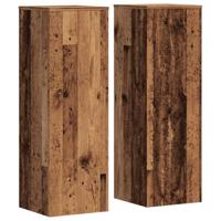 Plantenstandaards 2 st 33x33x100cm bewerkt hout oud houtkleurig - thumbnail