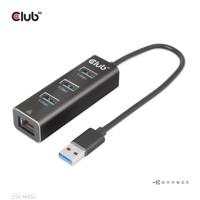 Club 3D USB-A 3.2 Gen1, 3-Ports Hub with Gigabit Ethernet dockingstation - thumbnail