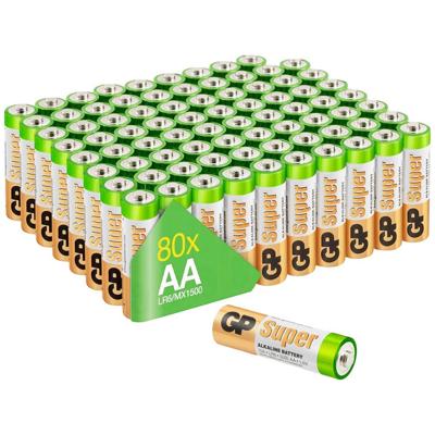 GP Super AA batterij (penlite) Alkaline 1.5 V 80 stuk(s) GP Super AA batterij (penlite) Alkaline 1.5 V 80 stuk(s)