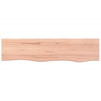 Wandschap 80x20x4 cm behandeld massief eikenhout lichtbruin