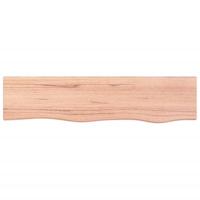 Wandschap 80x20x4 cm behandeld massief eikenhout lichtbruin - thumbnail