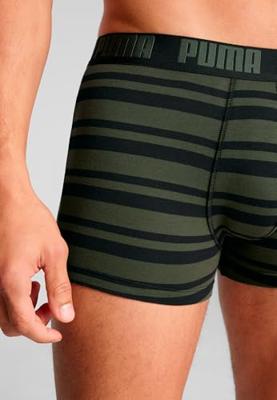 Puma Boxershorts Everyday Heritage Stripe 2-pack Forest Night Tonal-XL