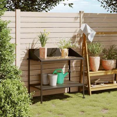 VidaXL Plantenstandaard 100x54,5x100 cm verzinkt staal antracietkleur