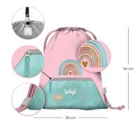 Baagl Gymtas Roze Regenboog met Rits - thumbnail