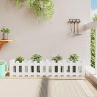 VidaXL Plantenbak verhoogd hekontwerp 150x30x30 cm grenenhout wit - thumbnail