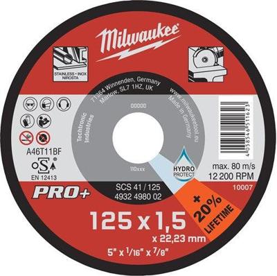 Milwaukee Accessoires Milwaukee scs 41 / 125 dunne metaaldoorslijpschijven pro+ - 4932498002