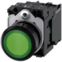 Siemens 3SU11020AB401BA0 3SU1102-0AB40-1BA0 Verlichte druktoets Kunststof frontring, Bedieningsknop vlak Knop Groen 1 stuk(s) Piece - thumbnail