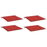 VidaXL Tuinstoelkussens 4 st 40x40x4 cm oxford stof rood - thumbnail