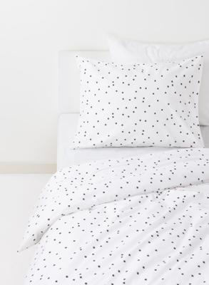 HEMA Kinderdekbedovertrek - Zacht Katoen - 140 X 200 Cm - Wit Sterren (wit)