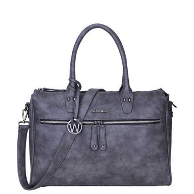 17 inch PU handtas schoudertas FABIANA-TWO Grijs 17 inch PU handtas schoudertas FABIANA-TWO Grijs