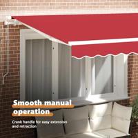 VidaXL Inklapbaar zonnescherm rood 350 x 200 cm stof - thumbnail