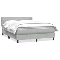 Boxspring met matras fluweel lichtgrijs 140x210 cm - thumbnail