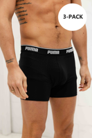 Puma Everyday Basic Boxershort Heren 3-Pack Zwart/Wit - Maat S - Kleur: Zwart | Soccerfanshop - thumbnail