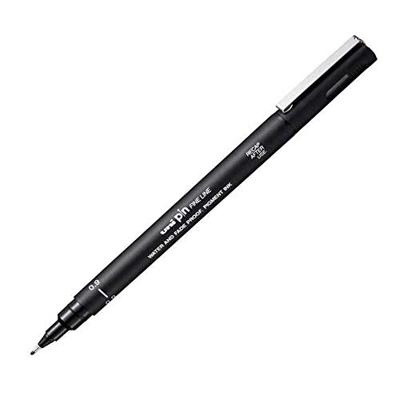 Uni Pin fineliner, ronde punt, 0,9 mm, zwart