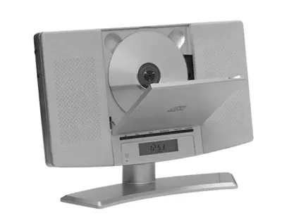 Denver MC-5220 Silver Stereoset CD, AUX, FM Incl. afstandsbediening, Wandmontage Zilver