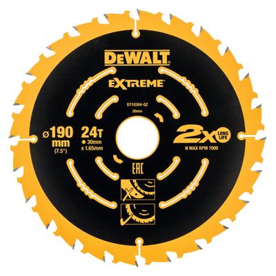 DeWalt Accessoires DT10399-QZ Cirkelzaagbladen | 190 mm | 24 T | Extreme framing | 3 stuks - DT10399-QZ