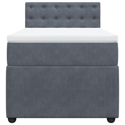 Boxspring met matras fluweel donkergrijs 90x200 cm