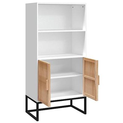 Hoge kast 60x35x125 cm bewerkt hout wit Hoge kast 60x35x125 cm bewerkt hout wit