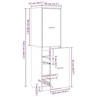Apothekerskast Zwart eiken 40 x 41 x 144.5 cm Bewerkt hout - thumbnail
