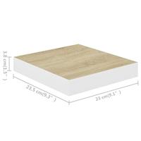 Wandschappen zwevend 4 st 23x23,5x3,8 cm MDF eikenkleurig wit - thumbnail