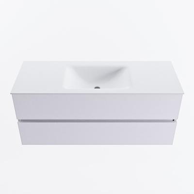 MONDIAZ VICA 120cm badmeubel onderkast Cale 2 lades. Wastafel CLOUD midden zonder kraangat, kleur Talc.