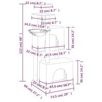 VidaXL Kattenmeubel met sisal krabpalen 122 cm crèmekleurig - thumbnail
