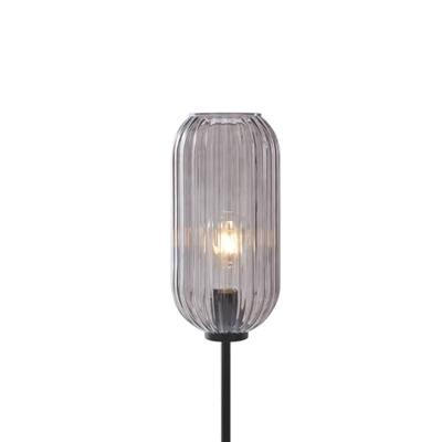 QAZQA Art Deco vloerlamp zwart met smoke glas - Rid