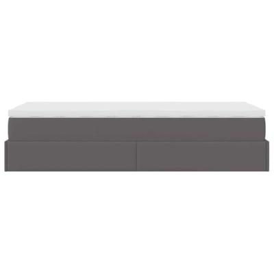 Ottoman bed met matras 90x200cm kunstleer grijs