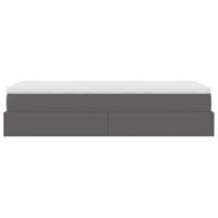 Ottoman bed met matras 90x200cm kunstleer grijs - thumbnail