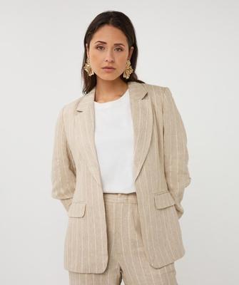 Esqualo Blazer Linen Stripe | Sand
