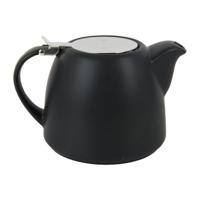 Moderne theepot met filter – zwart – 1 liter - thumbnail