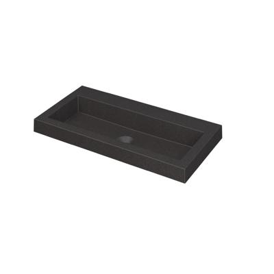 INK Dock Wastafel Quartz Zonder Kraangat - 800x400x60 mm - Quartz Zwart