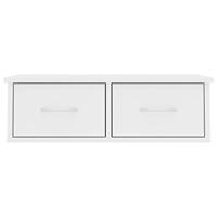 Wandschap met lades 60x26x18,5 cm spaanplaat wit - thumbnail