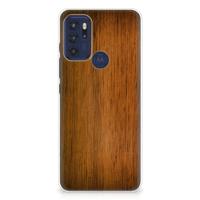 Motorola Moto G60s | Bumper Hoesje | Donker Hout - thumbnail