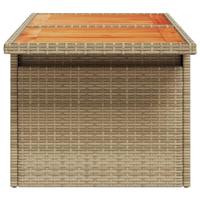 Tuintafel 100x55x73 cm poly rattan en acaciahout beige - thumbnail