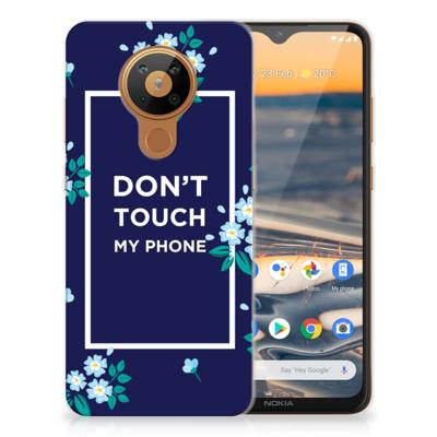 Nokia 5.3 Silicone-hoesje Flowers Blue DTMP Nokia 5.3 Silicone-hoesje Flowers Blue DTMP