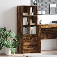 Highboard Gerookt eiken 45.5 x 34 x 127 cm Bewerkt hout - thumbnail