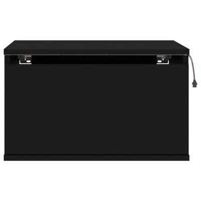 Nachtkastjes met LED's 2 st wandgemonteerd zwart Nachtkastjes met LED's 2 st wandgemonteerd zwart